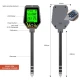 6-in-1 Digital tester for soil and liquids – pH, EC, light, moisture, fertiliser and temperature