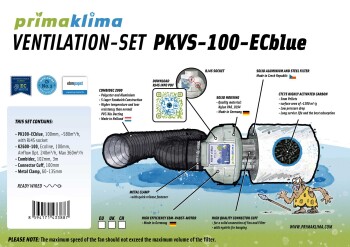 Avluftssats Prima Klima PKVS-100-ECblue 580 m³/h