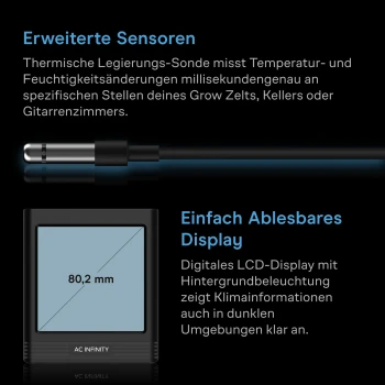 AC Infinity Smart Hygrometer B1 – VPD-klimatsmätare med extern sensor