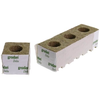 Grodan Rockwool Blocks Large Hole 7,5 x7,5x6,5cm (Box of...